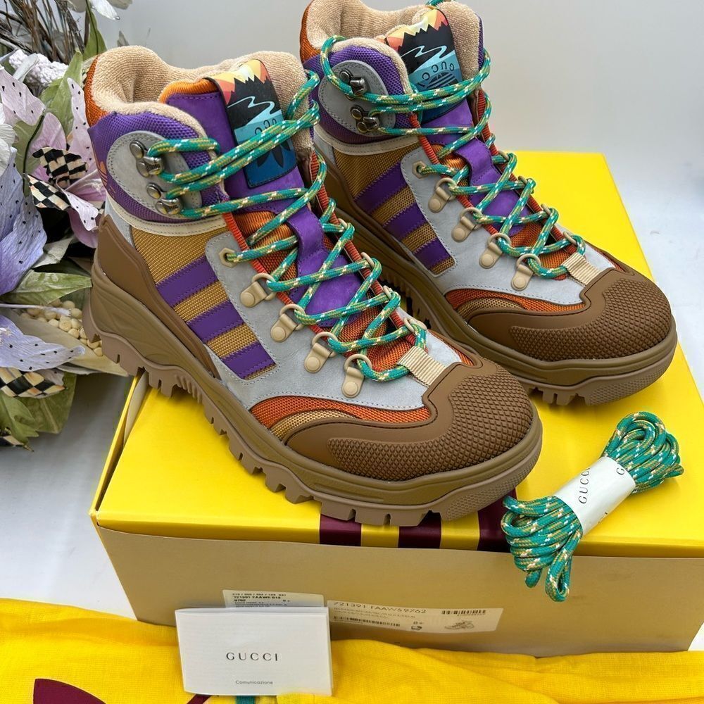 Men’s Gucci X Adidas Lace up  boots size 8.5 made in Italy - Picture 4 of 10